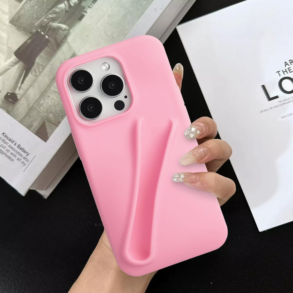 Premium Silicone Phone Cover With Lipstick Holder For iPhone