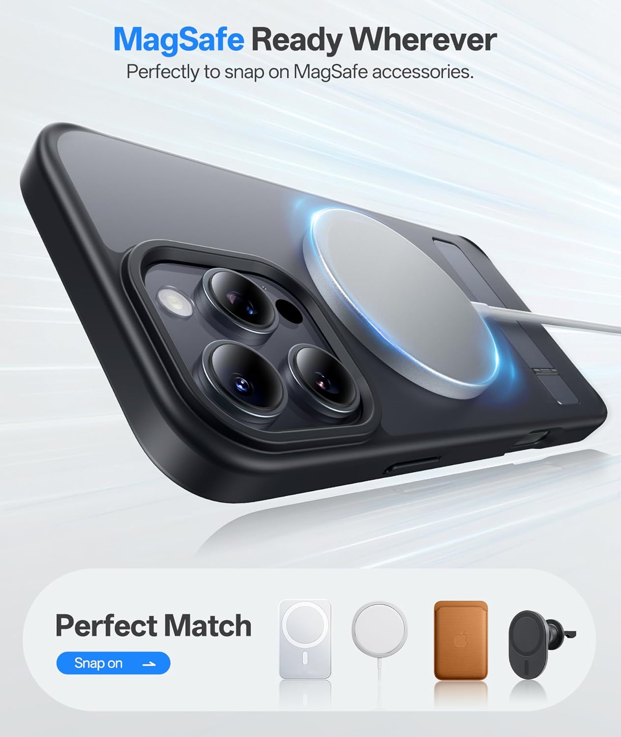 Magnetic Back With Build-In Stand Case for iPhone