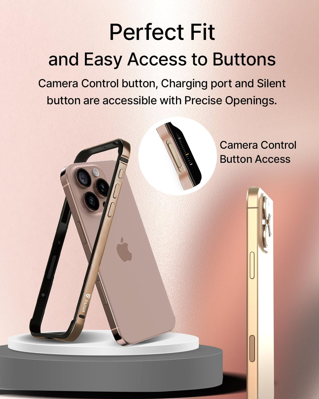 Aluminum Bumper Mag-Safe Wireless Charging Edge Armor Protective Minimal Case For iPhone