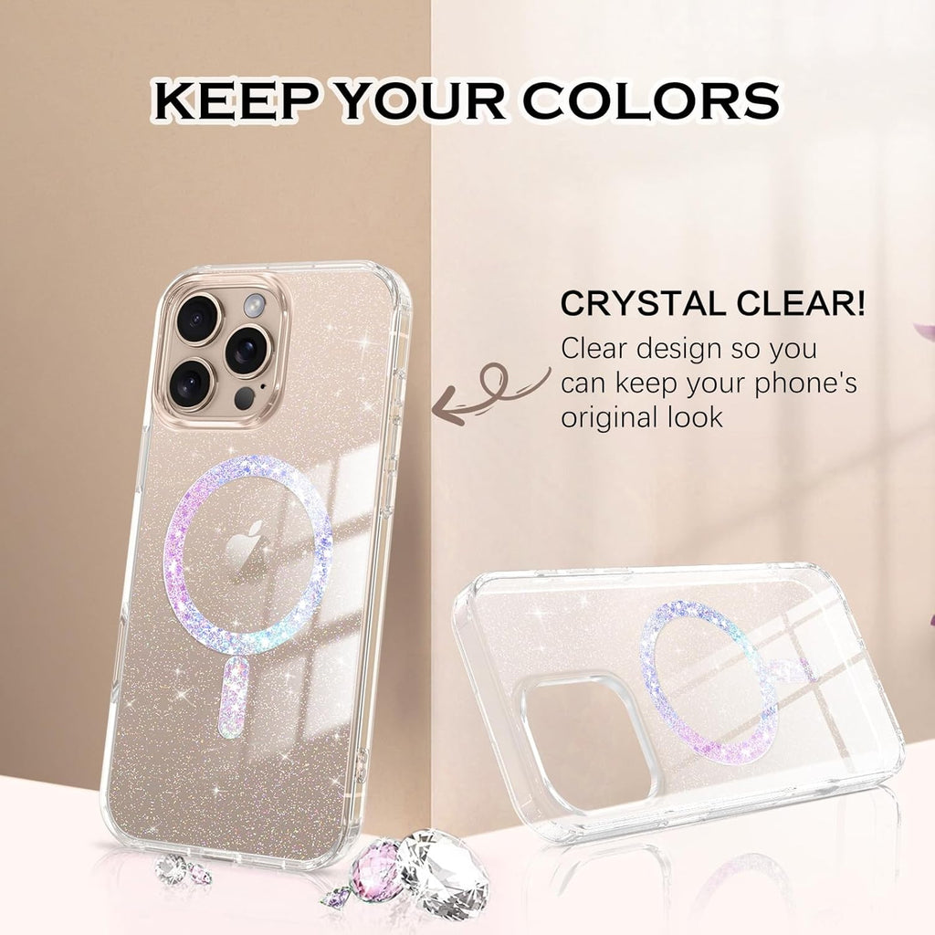 Compatible with Magsafe Sparkling Design Slim Anti-Fingerprint for iPhone