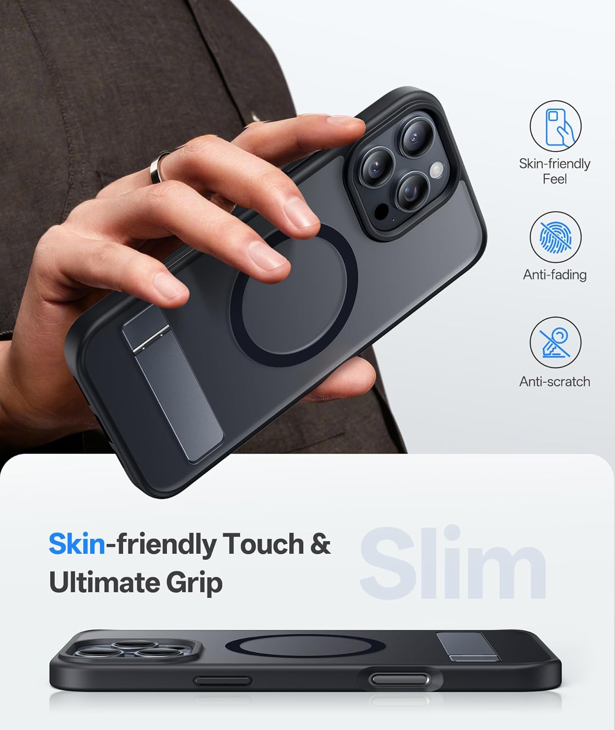 Magnetic Back With Build-In Stand Case for iPhone