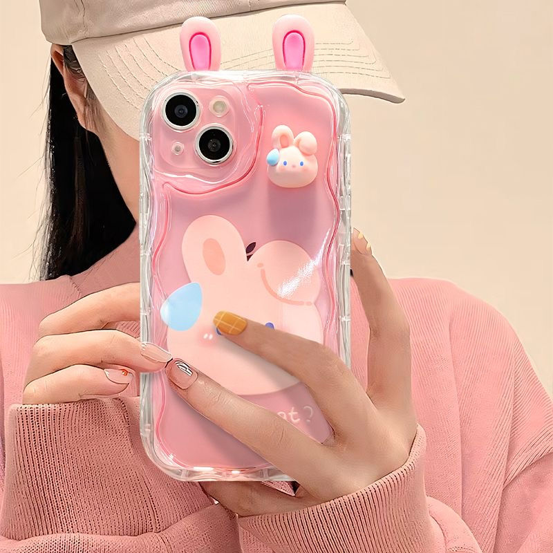 Transparent Cute 3D WHAT Cover For iPhone