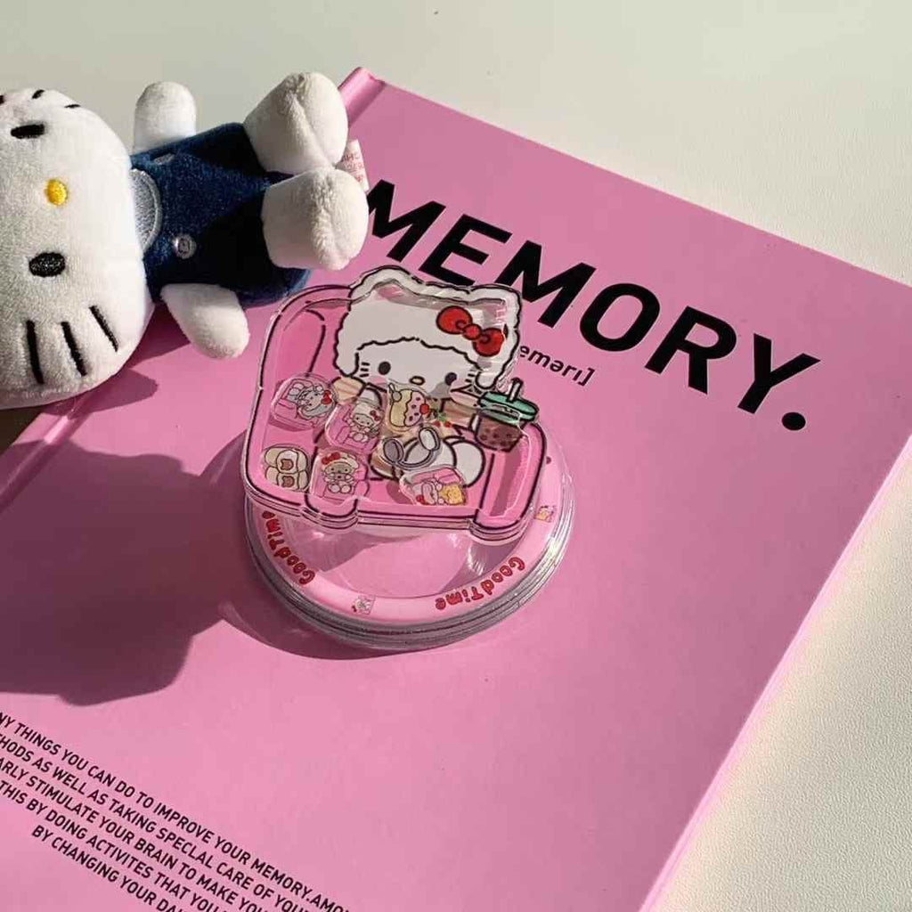 Kitty Sitting On Chair Silicon iPhone Case With Magsafe Holder