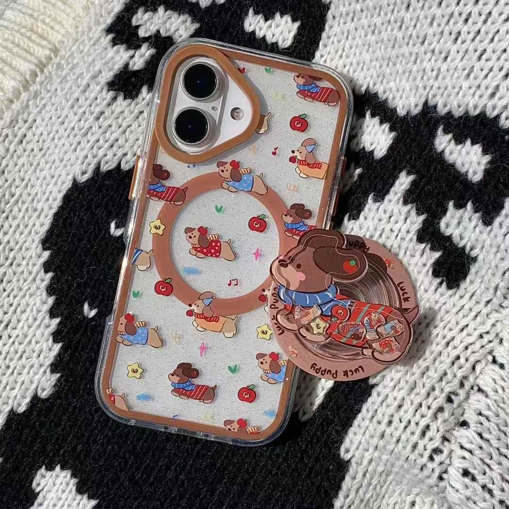 Luck Puppies Silicon iPhone Case With Magsafe Holder