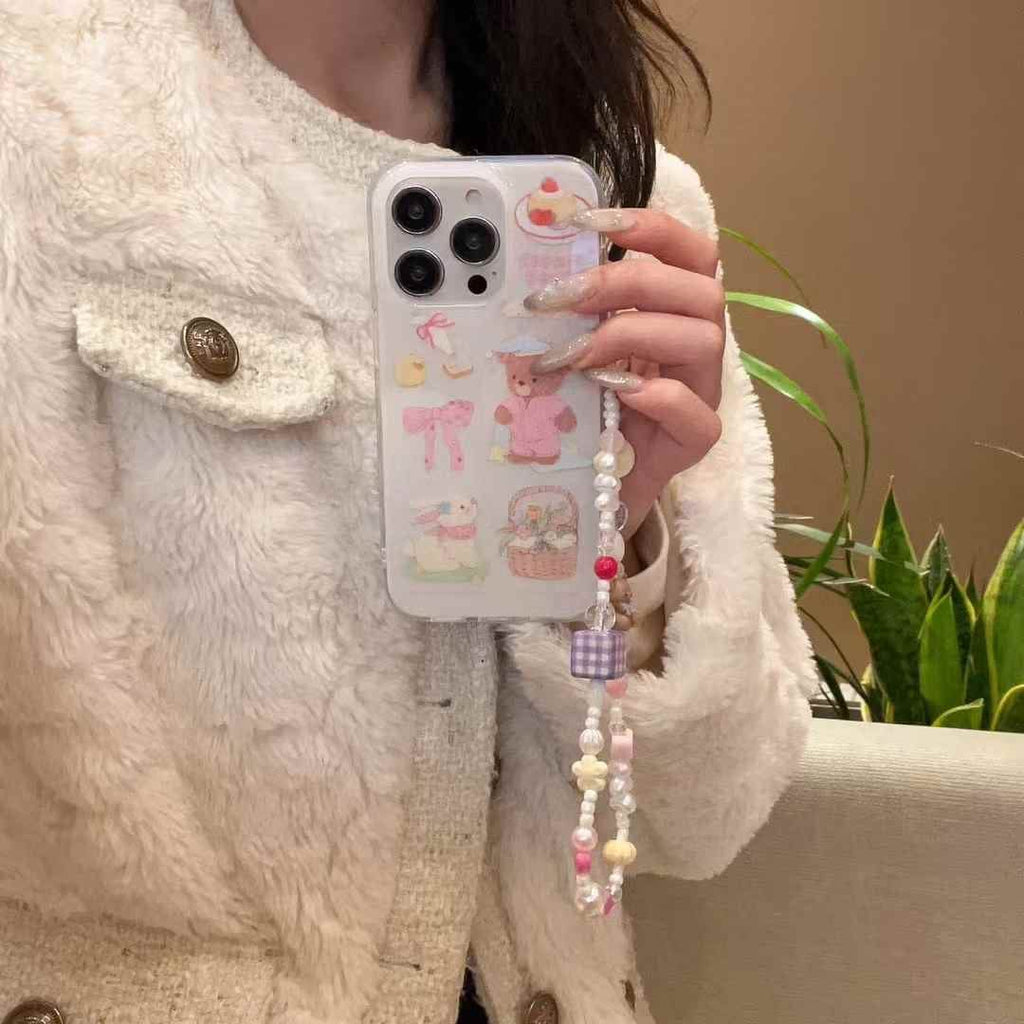 Cute Cartoon Silicon Case For iPhone With Charm