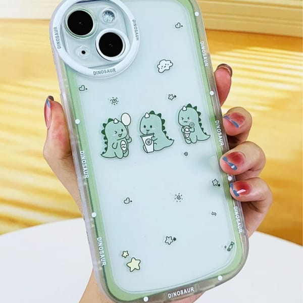 Cartoon Dinosaur 2 Pattern Clear Cover IPhone
