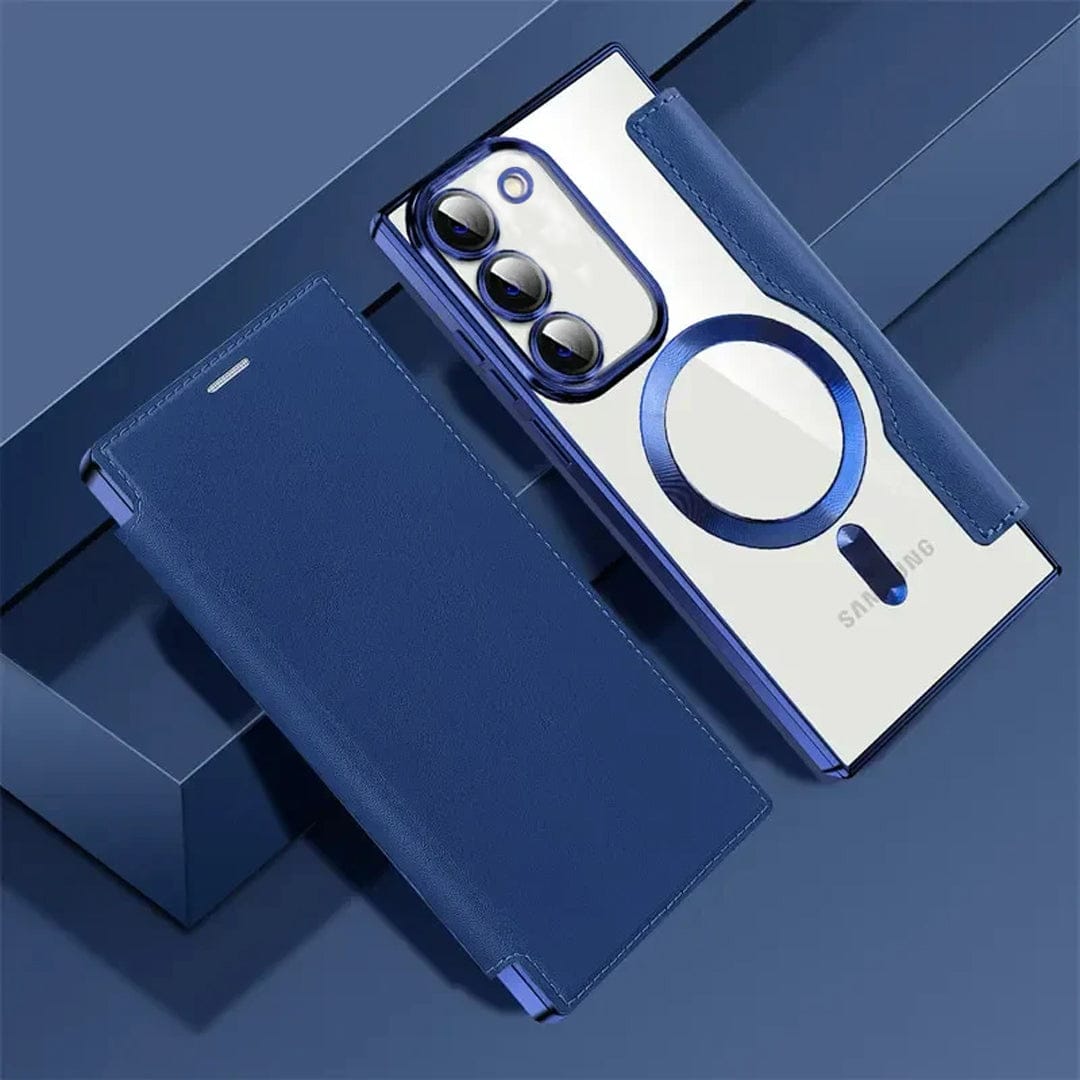 Magnetic Genuine Leather Flip Magsafe Case - Samsung
