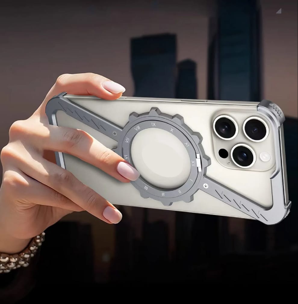Z-Shape Gear Metal Magnetic Holder Case For iPhone