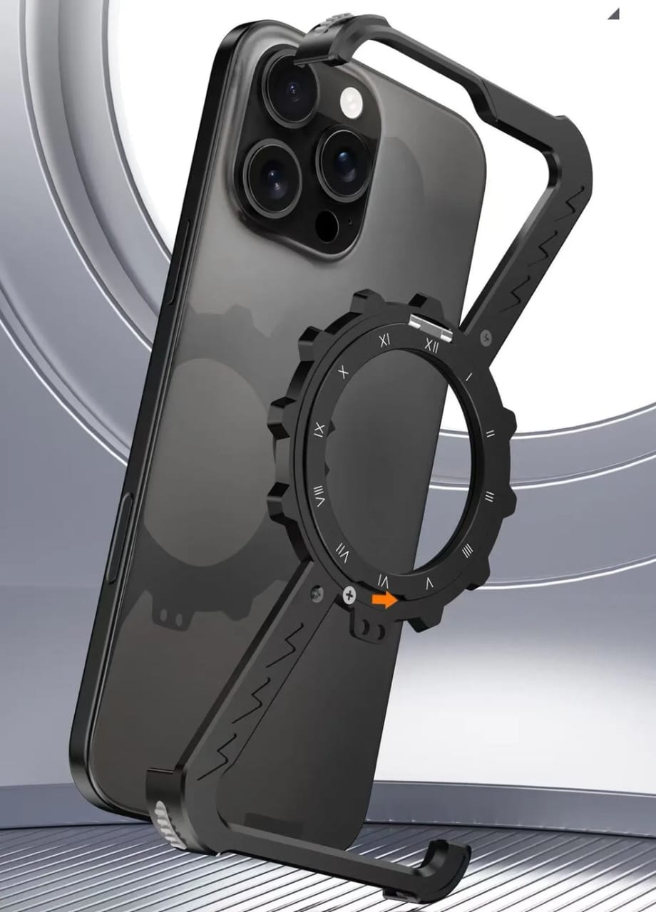 Z-Shape Gear Metal Magnetic Holder Case For iPhone