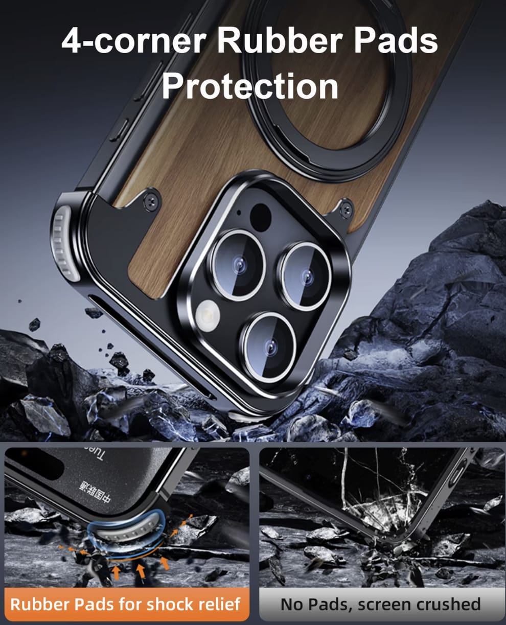 Luxury Wooden Metal iPhone Case