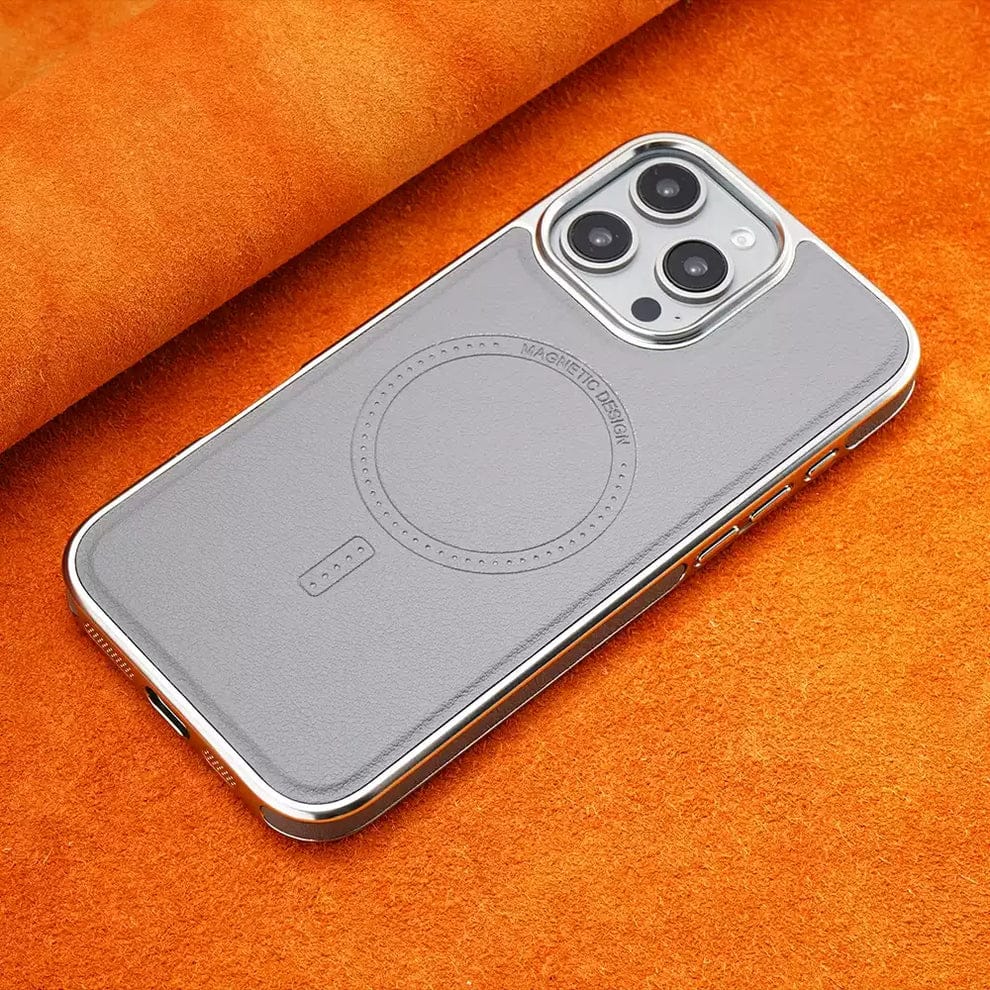 Luxury Magnetic Leather Case with MagSafe Enhanced Grip for iPhone
