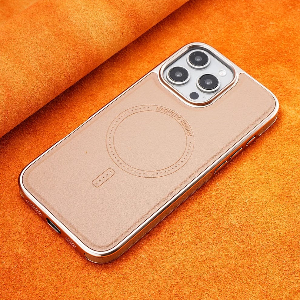 Luxury Magnetic Leather Case with MagSafe Enhanced Grip for iPhone