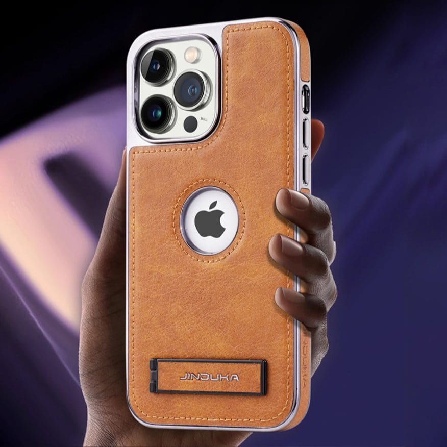 Exclusive Leather Bracket Holder Case For iPhone