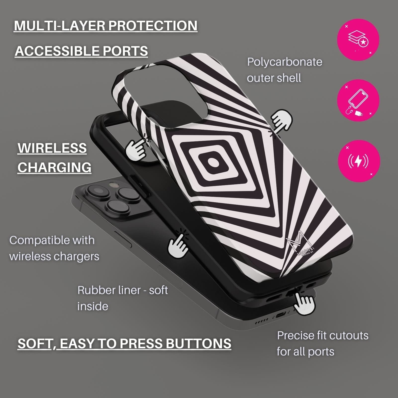 Black & White Harmony Case For iPhone
