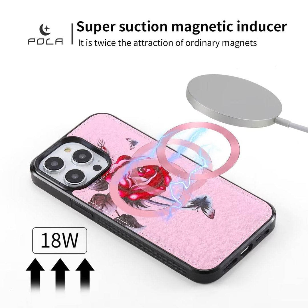 Flower Embellished Zipper Purse and Wallet Duo For iPhone