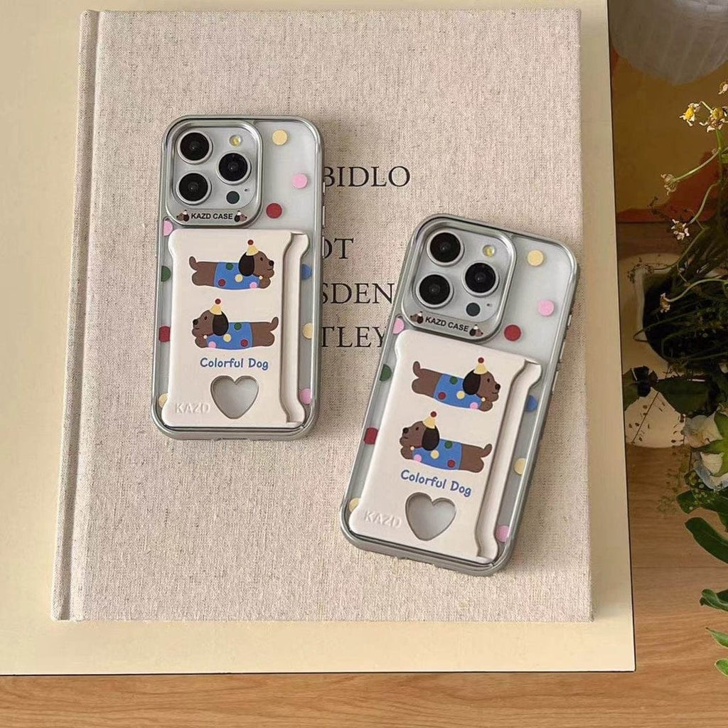 Playful Pooch Card Holder Case For iPhone