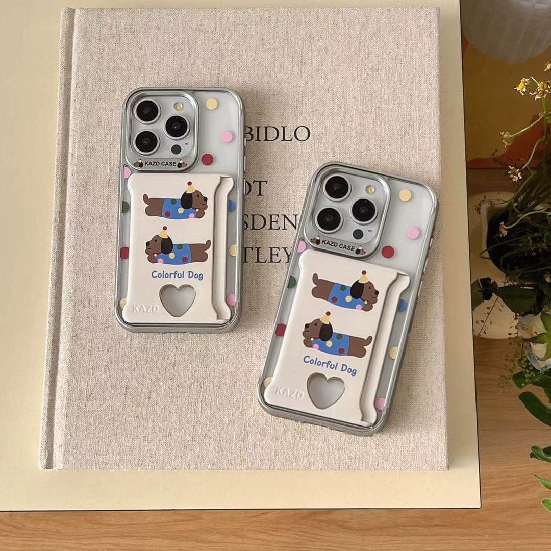 Playful Pooch Card Holder Case For iPhone