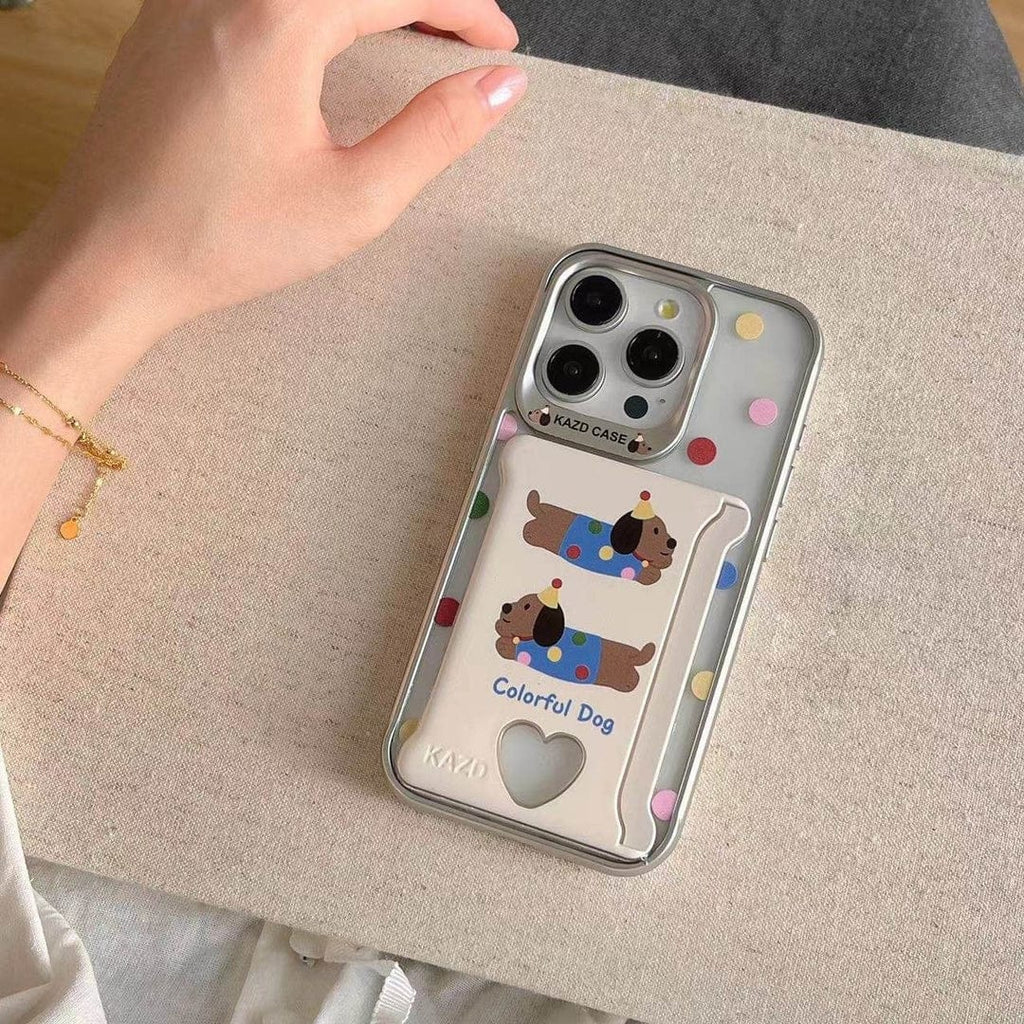 Playful Pooch Card Holder Case For iPhone