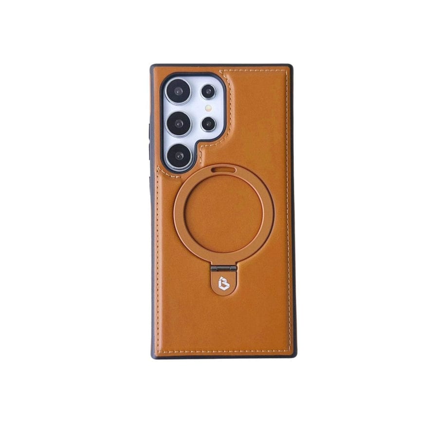 Luxe Leather Magnetic Ring Holder Case For Samsung