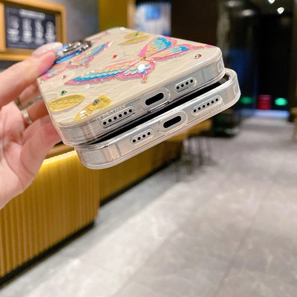 Butterfly Brilliance Blu-Ray Rhinestone Case For iPhone