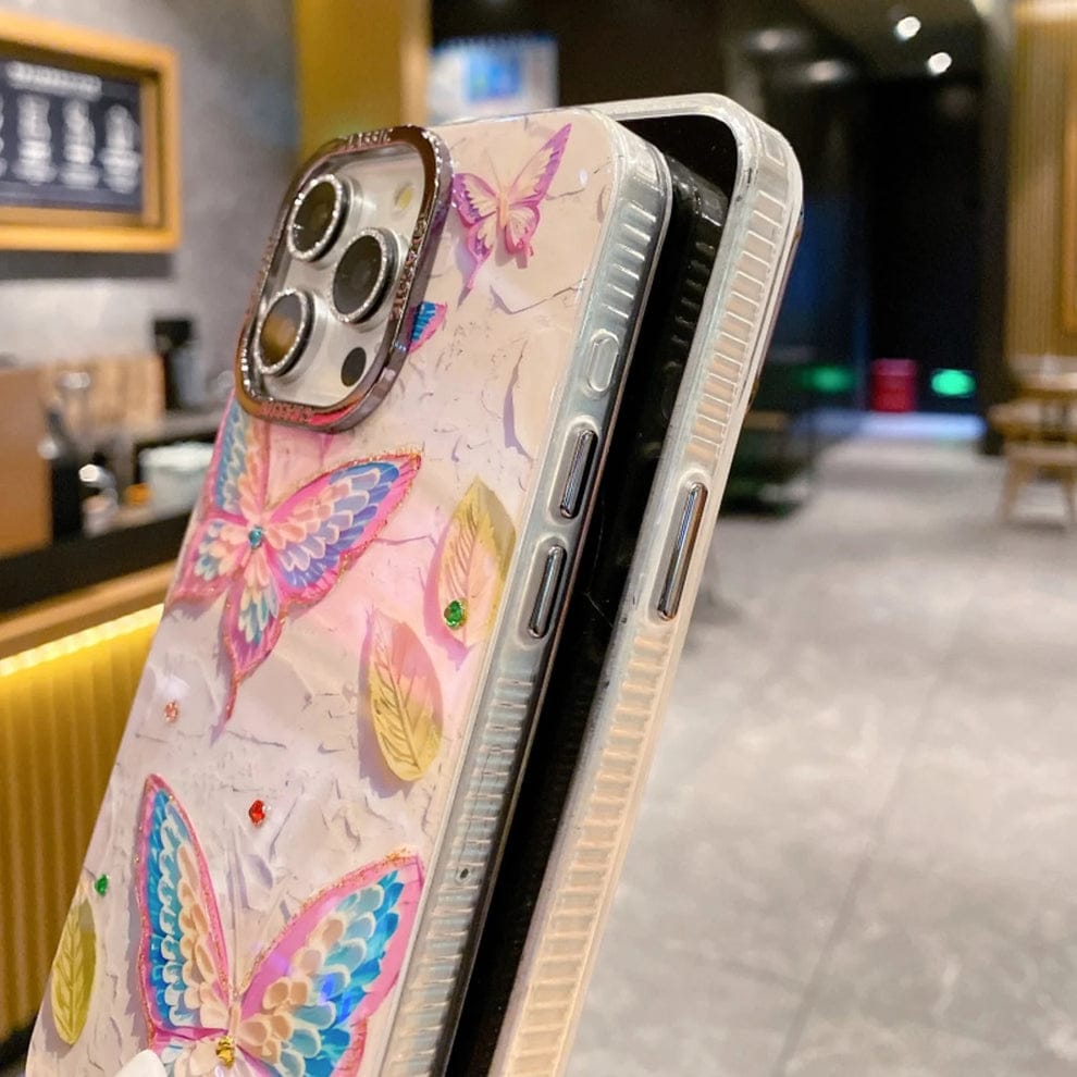 Butterfly Brilliance Blu-Ray Rhinestone Case For iPhone