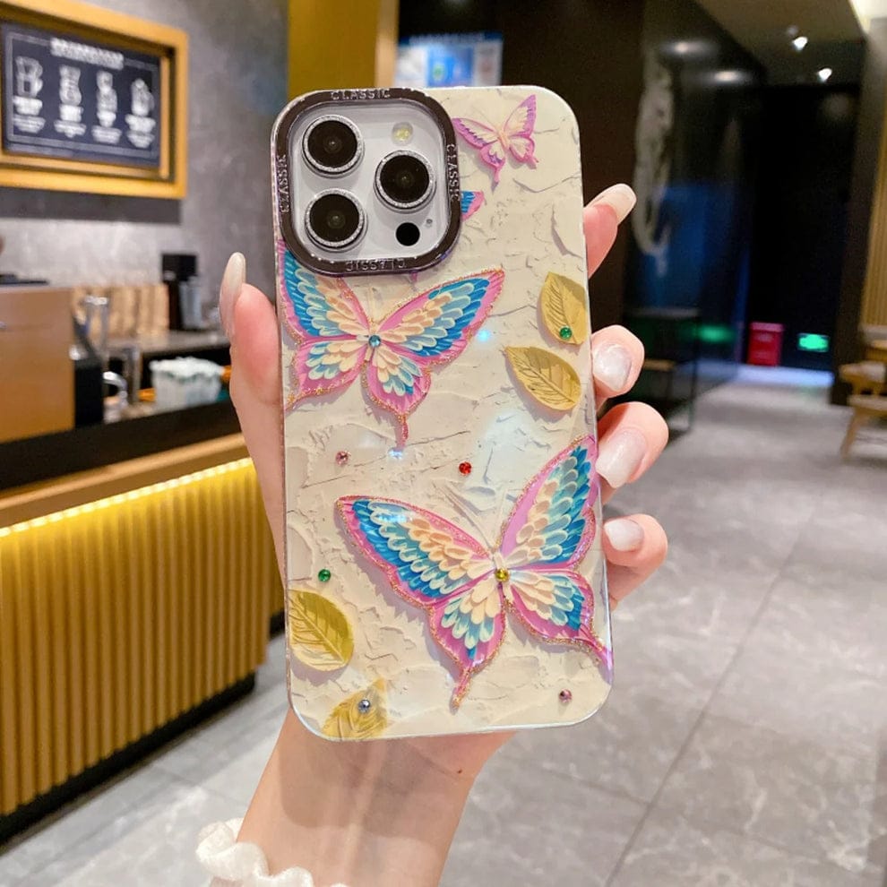 Butterfly Brilliance Blu-Ray Rhinestone Case For iPhone
