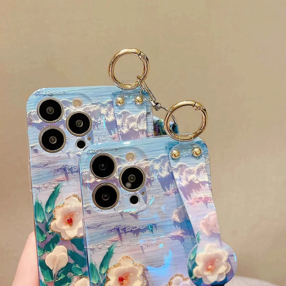 Blossom Grip Camellia Phone Holder Case For iPhone