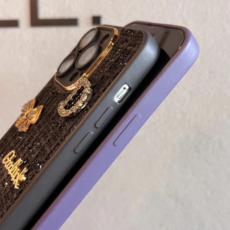 Bear Bling Cloth Texture Case For iPhone