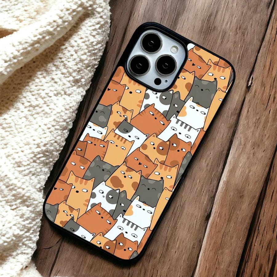 Adorable Cute Cat Cluster Case For iPhone