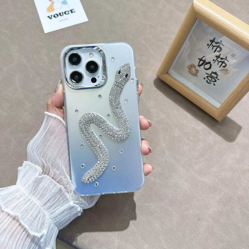 3D Diamondback Snake Phone Case For iPhone