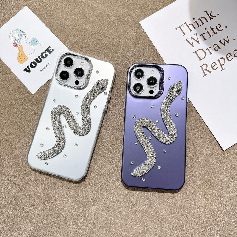 3D Diamondback Snake Phone Case For iPhone