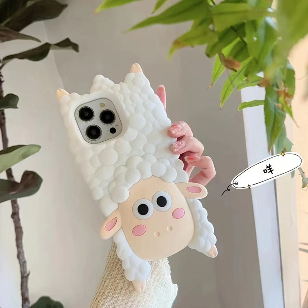 3D Cartoon Woolly Wonder Sheep Case For iPhone