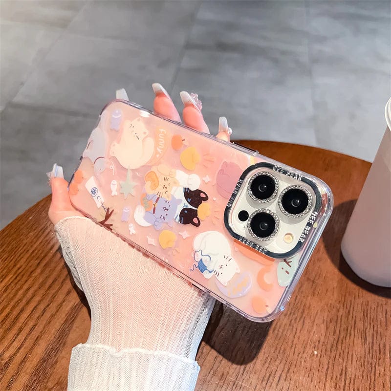 Cute Animal Pattern Shield Case For iPhone