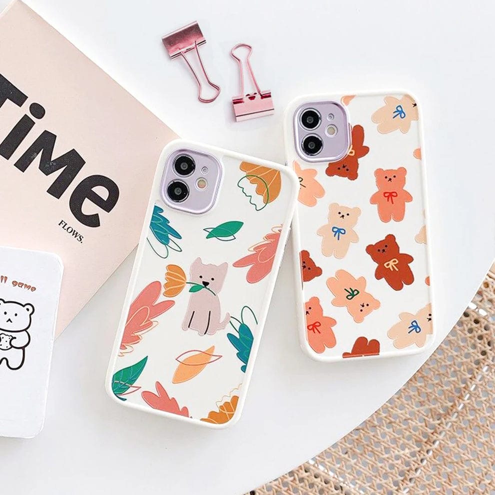 Cartoon Print Silicone Case with Camera Protection Case For iPhone