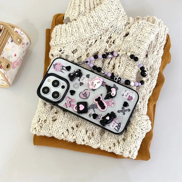 Whimsical 3D Kitty Cartoon Case with Charm For iPhone