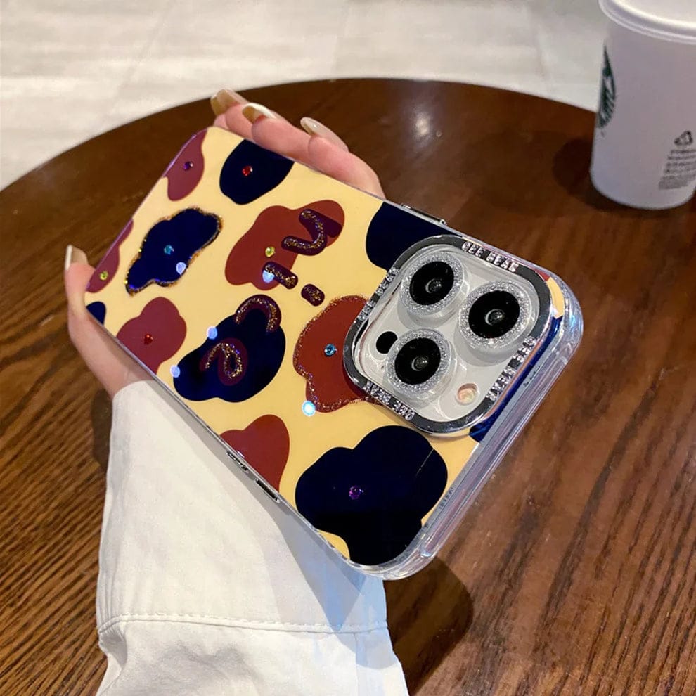 Sparkling Western Cow Print Phone Case For iPhone