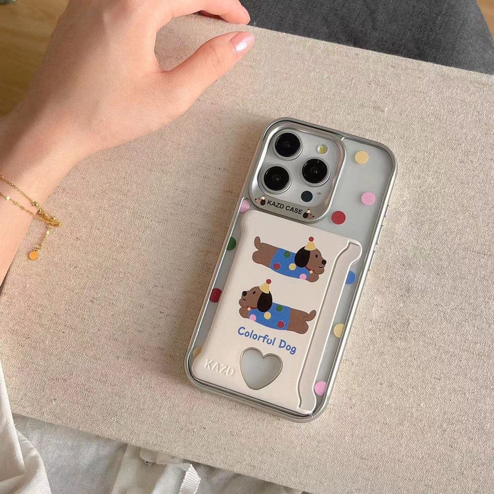 Playful Pooch Card Holder Case For iPhone