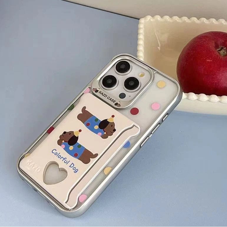 Playful Pooch Card Holder Case For iPhone