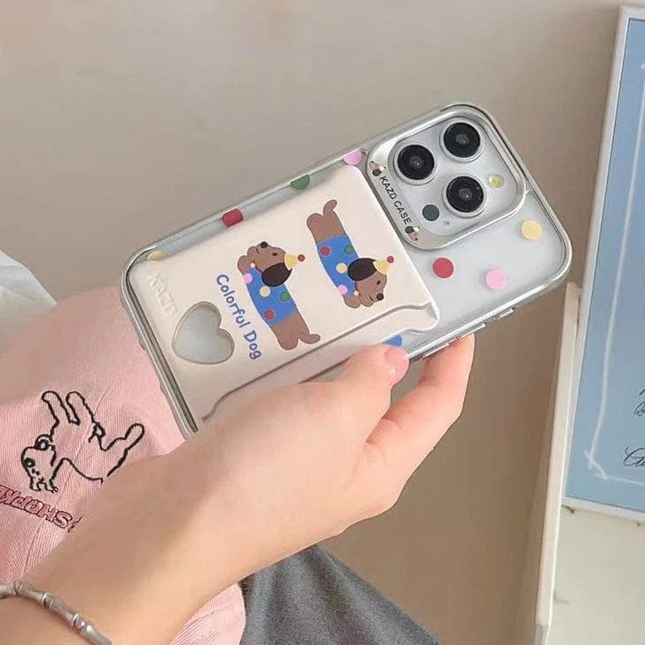 Playful Pooch Card Holder Case For iPhone