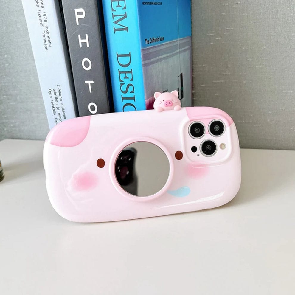 Piggy Perk Cartoon Phone Case With Airpods Case For iPhone