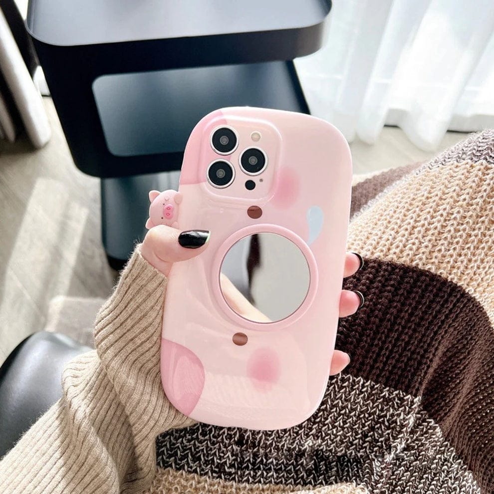 Piggy Perk Cartoon Phone Case With Airpods Case For iPhone