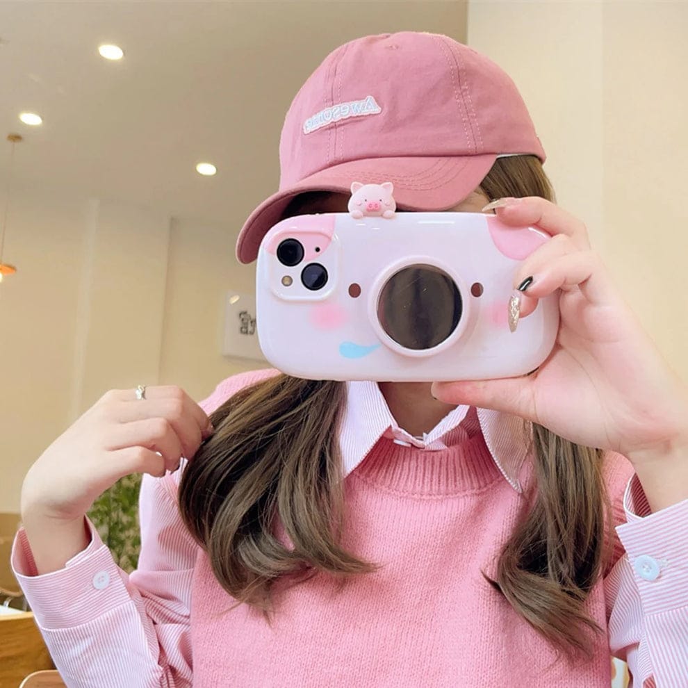 Piggy Perk Cartoon Phone Case With Airpods Case For iPhone