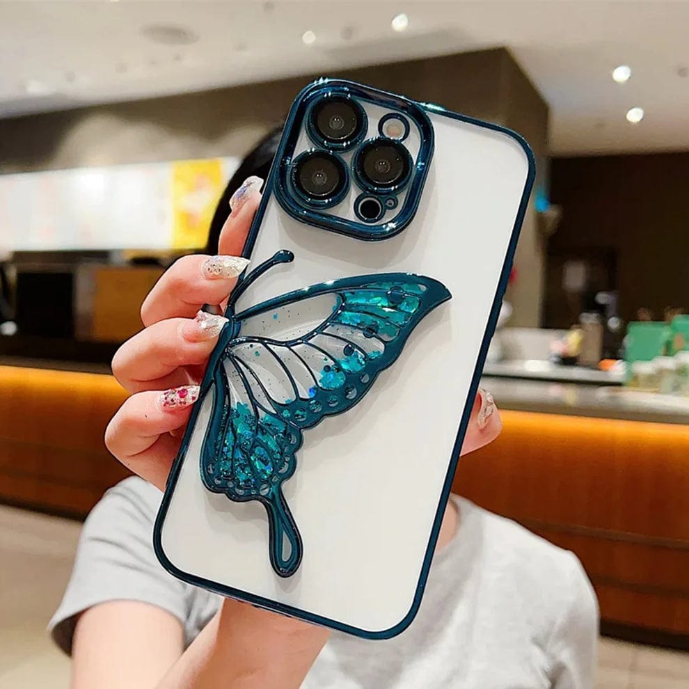 Glowing Butterfly Transparent Phone Case For iPhone