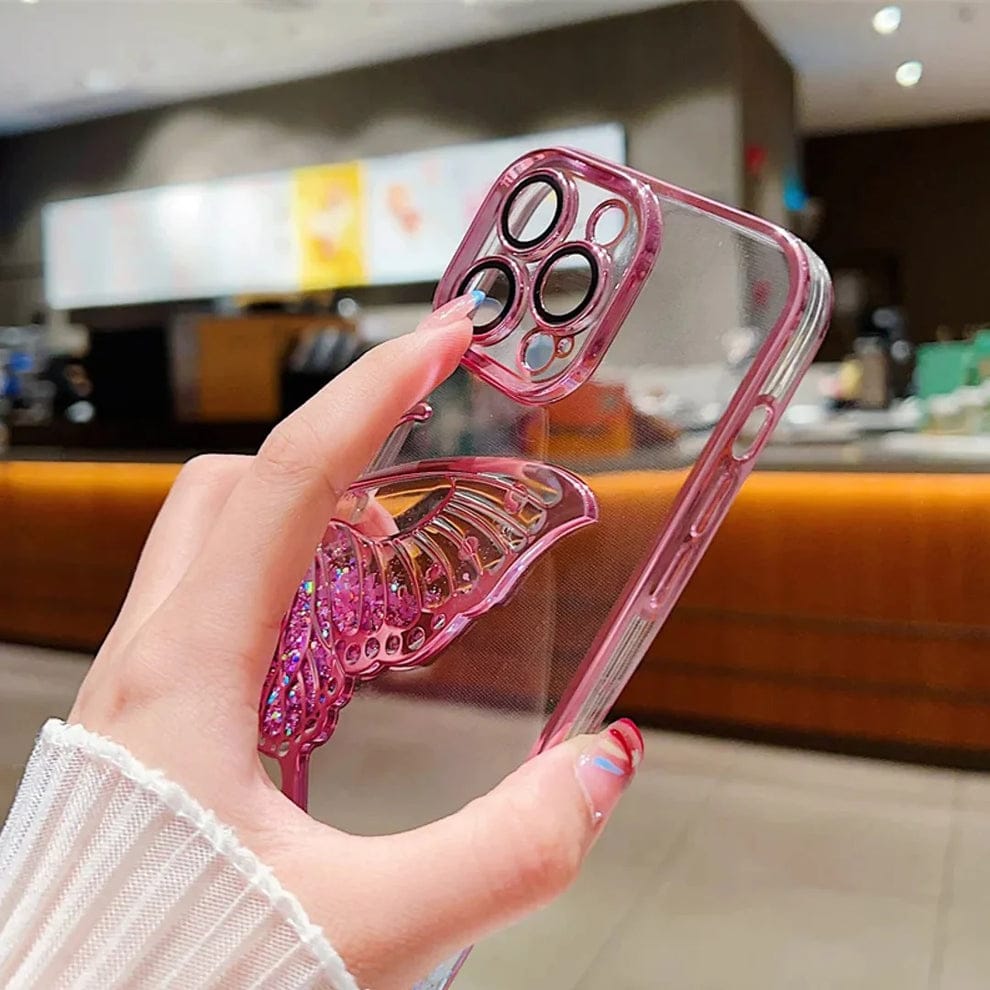 Glowing Butterfly Transparent Phone Case For iPhone