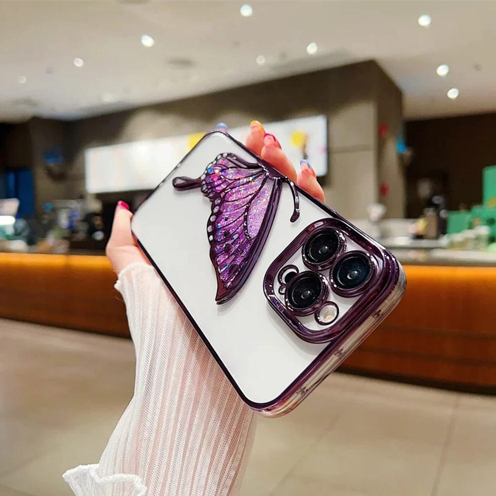 Glowing Butterfly Transparent Phone Case For iPhone