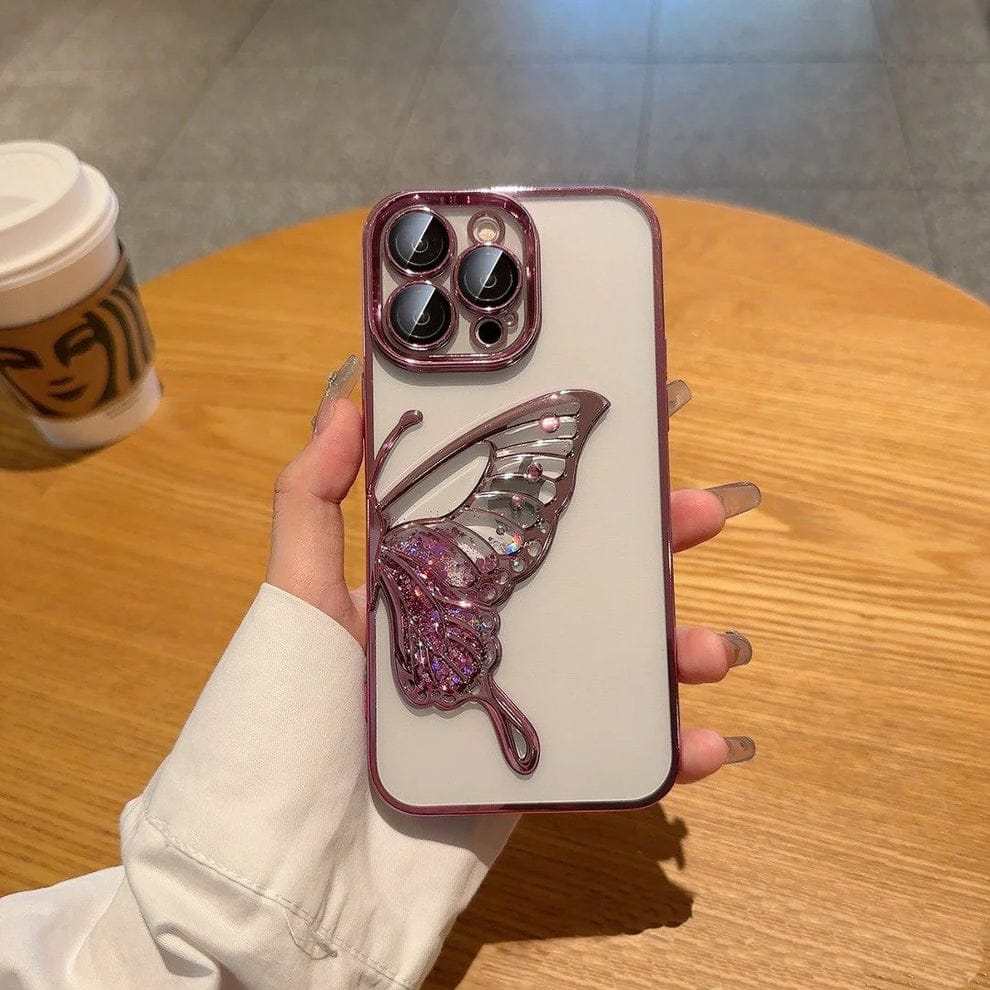 Glowing Butterfly Transparent Phone Case For iPhone