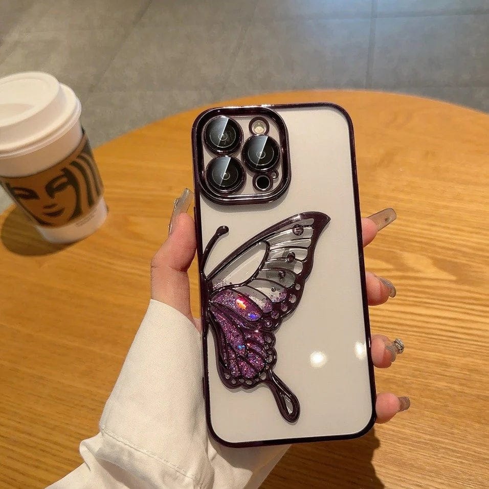 Glowing Butterfly Transparent Phone Case For iPhone