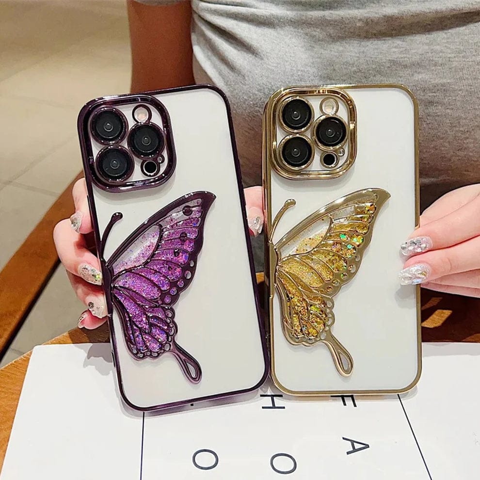 Glowing Butterfly Transparent Phone Case For iPhone