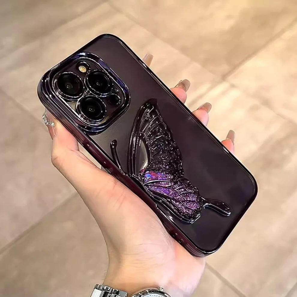 Glowing Butterfly Transparent Phone Case For iPhone