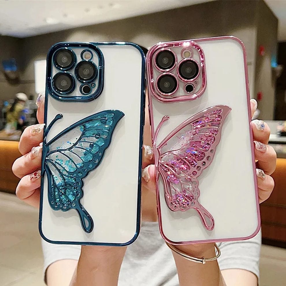 Glowing Butterfly Transparent Phone Case For iPhone